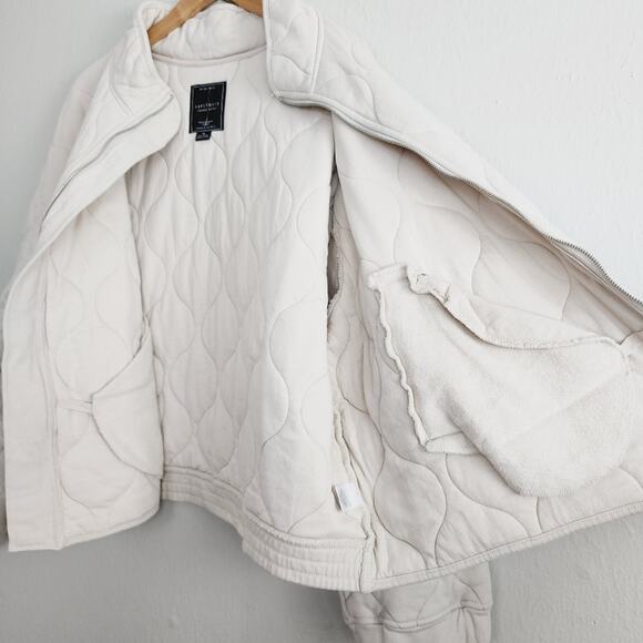 Sanctuary The Weekend Quilted Padded Knit Jacket Cream Beige Plus Size 2X NWOT - Picture 12 of 15